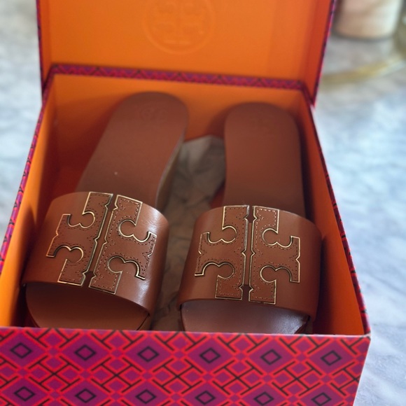 Tory Burch Brown Slide Heels - Picture 1 of 7